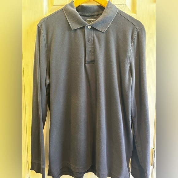 Navy Blue Long-Sleeve polo - Picture 3 of 7